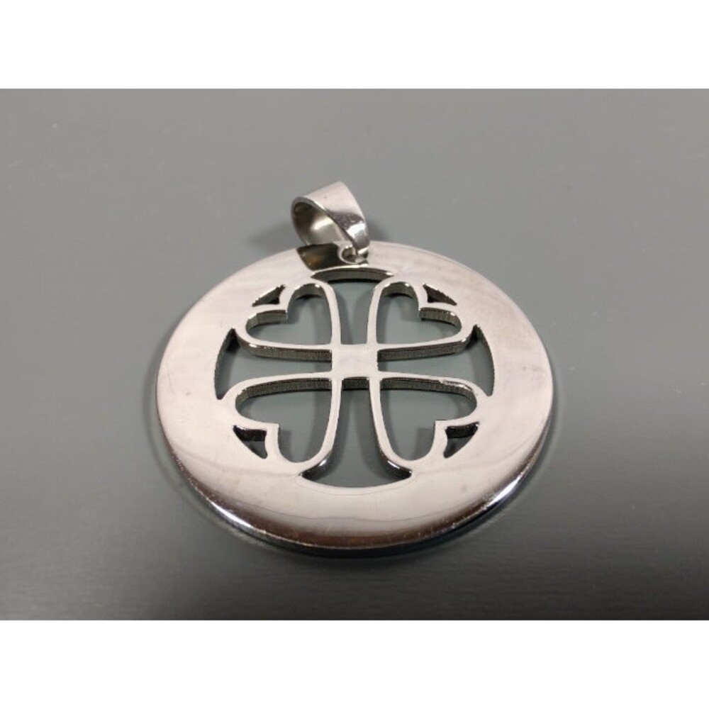Stainless Steel Open Heart Pendant 1 1/2" Across